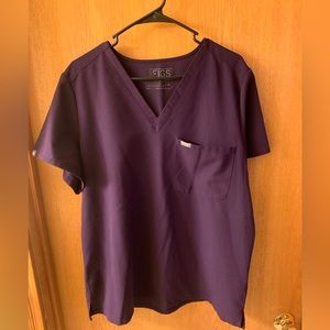 Purple one pocket scrub top from Figs. XL
